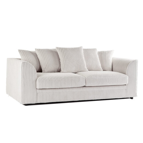 (3 Seater, Cream) Jumbo Cord Scatter Back Sofas in Premium Fabric