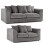 (3+2 Seater, Grey ) Jumbo Cord Scatter Back Sofas in Premium Fabric 1