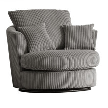(Swivel Chair , Grey ) Jumbo Cord Scatter Back Sofas in Premium Fabric