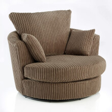 (Swivel Chair , Beige ) Jumbo Cord Scatter Back Sofas in Premium Fabric