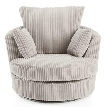 (Swivel Chair , Cream) Jumbo Cord Scatter Back Sofas in Premium Fabric