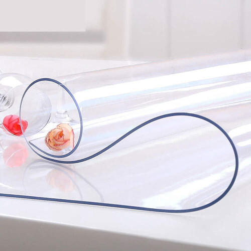 Custom Multi-size 1.5mm Thick Clear Pvc Table Cover Protector Waterproof Crystal Soft Plastic Tabletop Protective Pad - 60*120cm