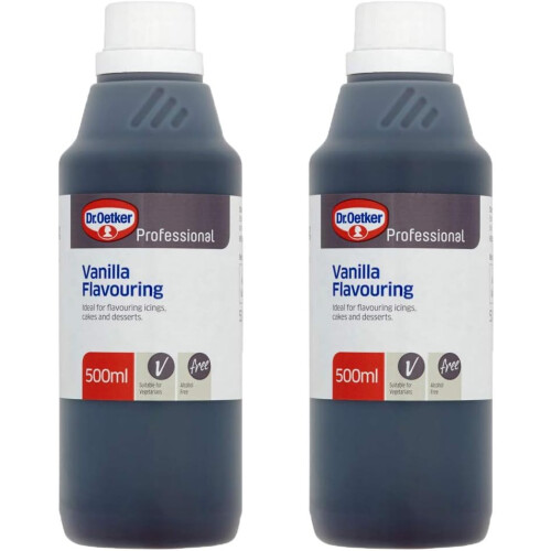 2 x 500ml Vanilla Essence Baking Flavour Concentrate Cakes Biscuits