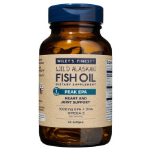 Wiley's Finest Peak EPA Omega-3 Fish Oil Supplement Softgels, |High Potency Heart & Joint Support Pack of 60 1000mg