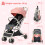 Casart Folding Baby Stroller Pushchair With Convertible Canopy Pink 3