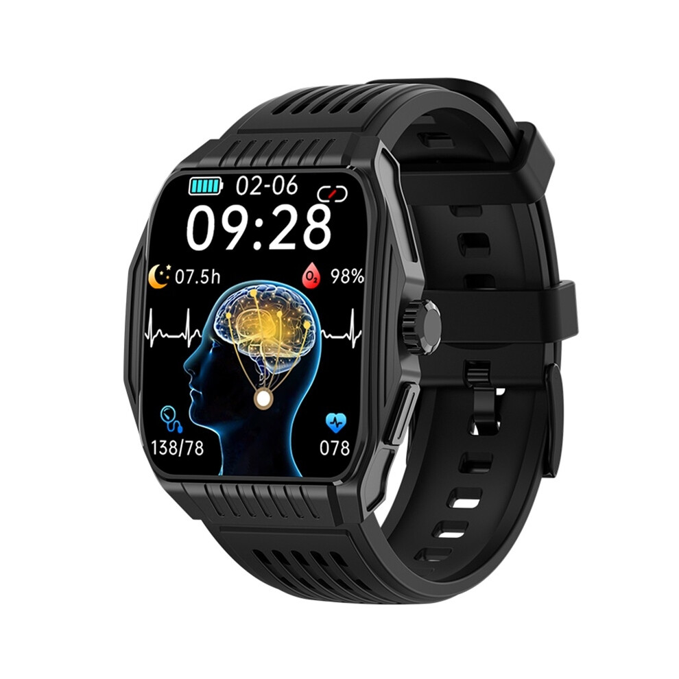 (Black) Blood Glucose + ECG + Bluetooth Call Healthy Smart Watch Sport Smartwatch Men