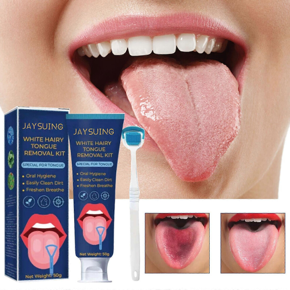 Tongue Cleansing Gel Tongue Cleaner Brush Kit Oral Deodorant Odor Eliminator