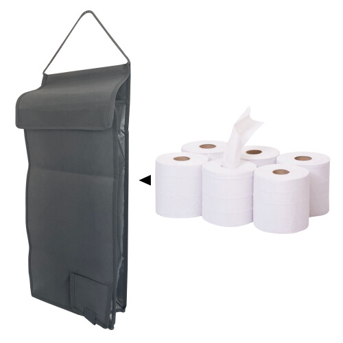 Daniel James (6 Rolls) Hanging Toilet Roll Holder Organiser Storage 2