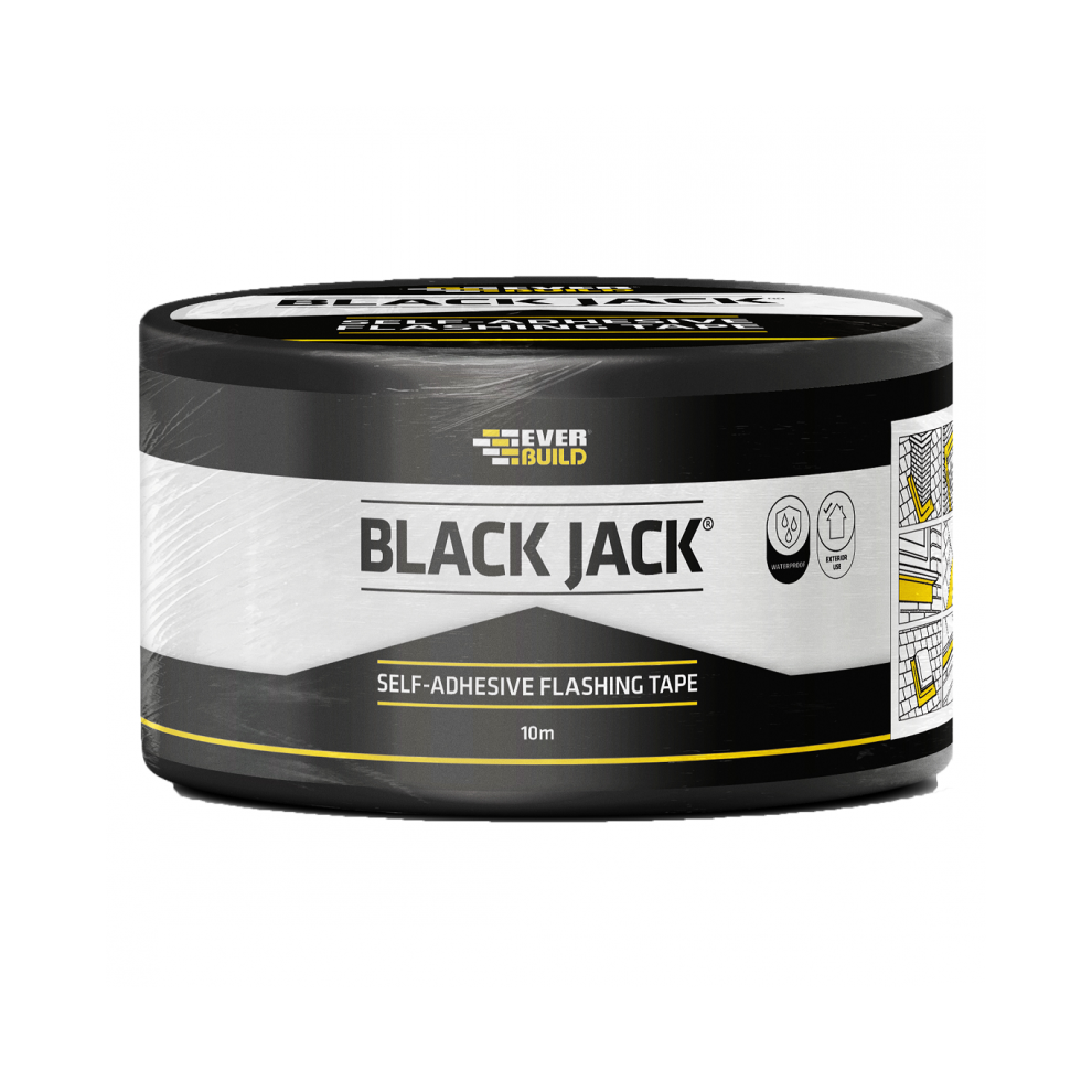 Everbuild BJFLASH225 BLACK JACK 225mm x 10 METRE ADHESIVE FLASHING TAPE WITH NATURAL LEAD-LOOK FINISH