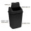 (Black) Plastic Rubbish Bin Swing Flip Top Dustbin 30L 6