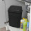(Black) Plastic Rubbish Bin Swing Flip Top Dustbin 30L 7