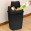 (Black) Plastic Rubbish Bin Swing Flip Top Dustbin 30L 9