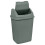 (Silver) Plastic Rubbish Bin Swing Flip Top Dustbin 30L 5