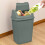 (Silver) Plastic Rubbish Bin Swing Flip Top Dustbin 30L 10