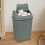 (Silver) Plastic Rubbish Bin Swing Flip Top Dustbin 30L 11