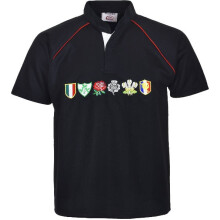 (Black, S) Men's Rugby Six Nations Half Sleeve T-Shirt