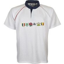 (White, XL) Men's Rugby Six Nations Half Sleeve T-Shirt