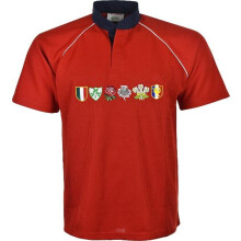 (Red, S) Men's Rugby Six Nations Half Sleeve T-Shirt
