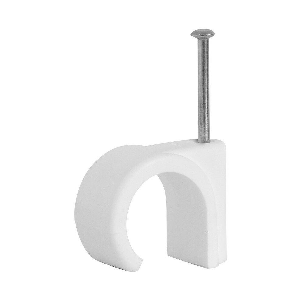 10.0mm White Round Cable Clips, RC10-wht