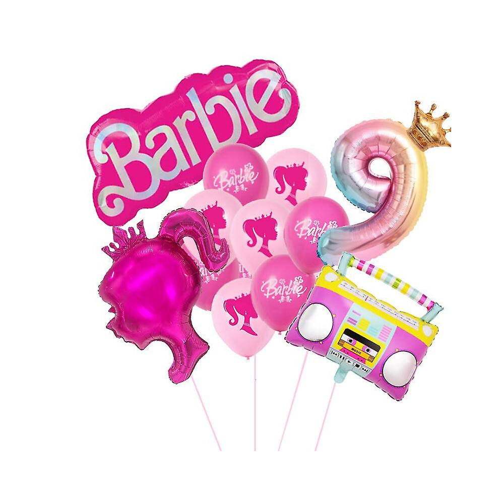 (yin-9) New Diy Kawaii Barbie Balloon Children Girls Boys 0-9 Years Birthday Party Theme Decoration Kids Baby Aluminum Film Balloons Toy-image-OPC-PFWYN58-NEW