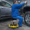 Costway 150 KG Capacity Pneumatic Rolling Mechanic Stool w/Tool Tray-Yellow 5