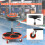 Costway 150 KG Capacity Pneumatic Rolling Mechanic Stool w/Tool Tray-Red 3