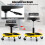 Costway 150 KG Capacity Pneumatic Rolling Mechanic Stool w/Tool Tray-Yellow 6