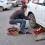 Costway 150 KG Capacity Pneumatic Rolling Mechanic Stool w/Tool Tray-Red 8
