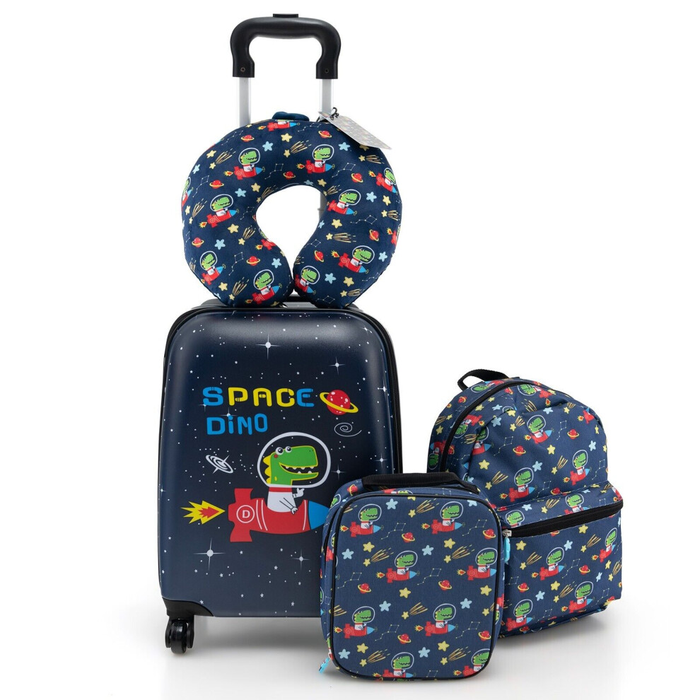 5Pcs Kids Luggage Set Carry-on Children Rolling Suitcase Set w/Backpack