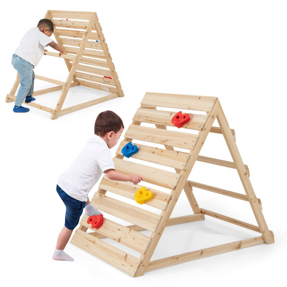 Double Sided Triangle Climber Wooden Climbing Toy-Colorful