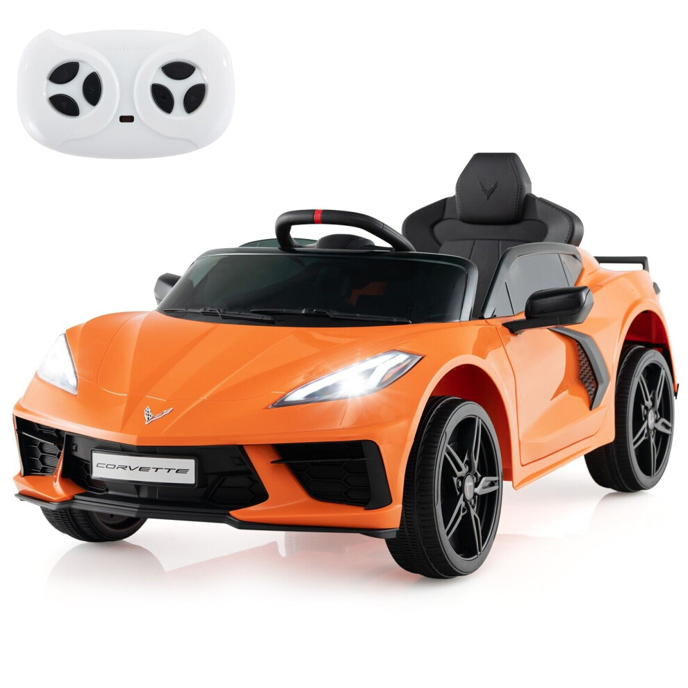 Costway 12V Electric Kids Ride On Car Licensed Chevrolet Corvette C8 Toy Car