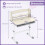 Costway Kids Study Desk Height Adjustable Children Writing Table-Grey 2