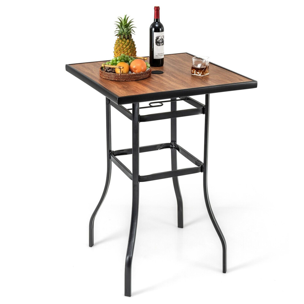 Patio Bar Table 70cm Garden Outdoor Square Tabletop Bar Height Table-image-OPC-PFWYNFH-NEW
