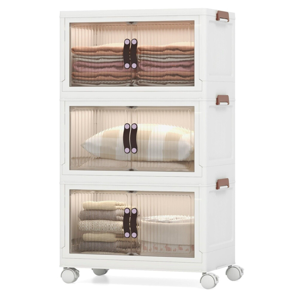 25.5 Gal Storage Bins Bedroom Collapsible Storage Containers with Lid