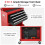 Costway Rolling Tool Chest Combo Lockable Tool Cabinet Wheels Drawers-Red+White 7