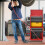 Costway Rolling Tool Chest Combo Lockable Tool Cabinet Wheels Drawers-Red+White 5