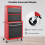 Costway Rolling Tool Chest Combo Lockable Tool Cabinet Wheels Drawers-Red+White 8