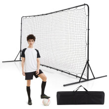Portable Soccer Rebounder Net with Carry Bag, 375x185 cm, All-Weather Training Net, Stable Triangular Base for Group Practice