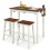 Costway 3-Piece Bar Table Set Kitchen Counter Height Pub Table W/Bar Stools Space-Saving 1