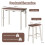 Costway 3-Piece Bar Table Set Kitchen Counter Height Pub Table W/Bar Stools Space-Saving 2