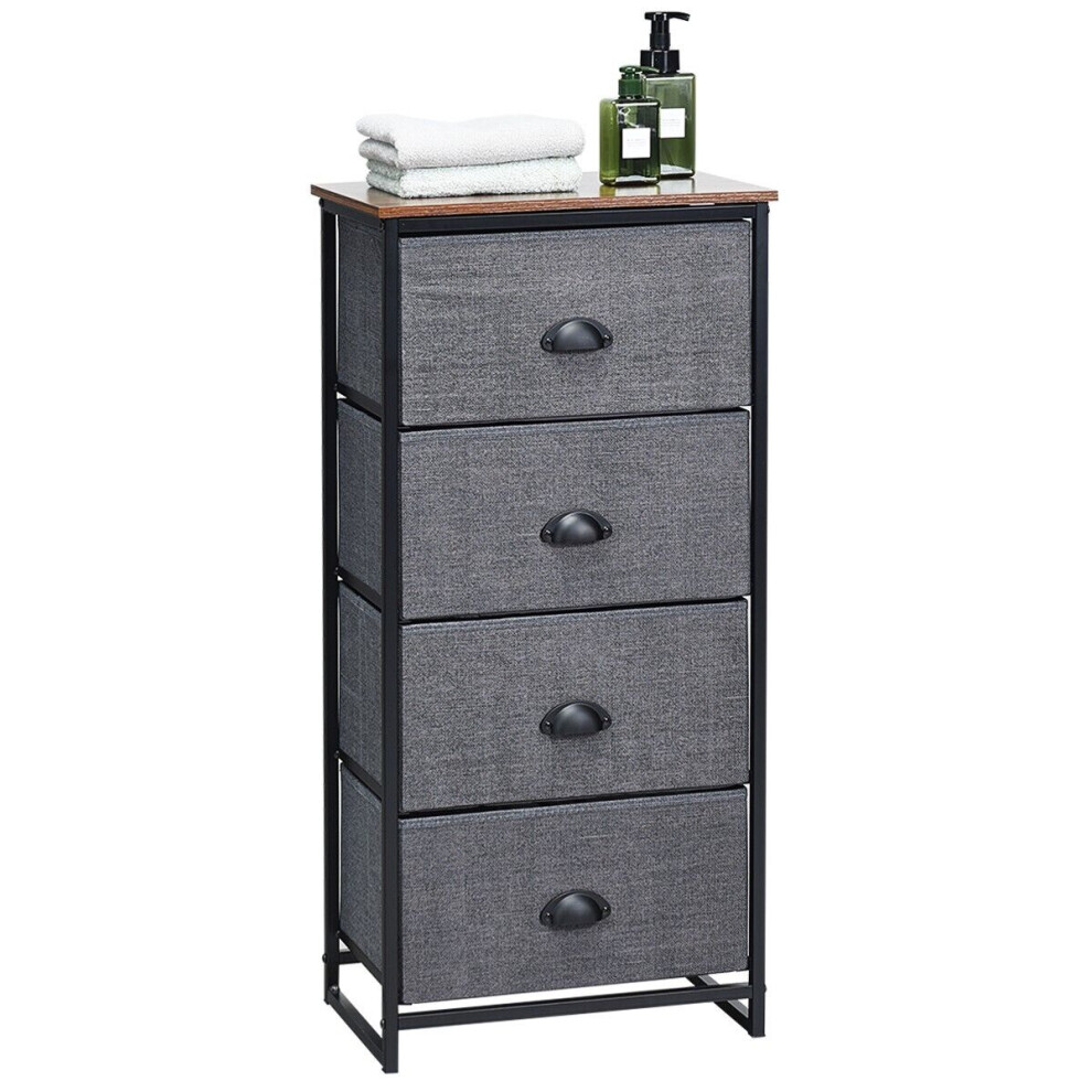 Chest of Drawers with 4 Drawers Home Metal Frame Storage Organizer Unit