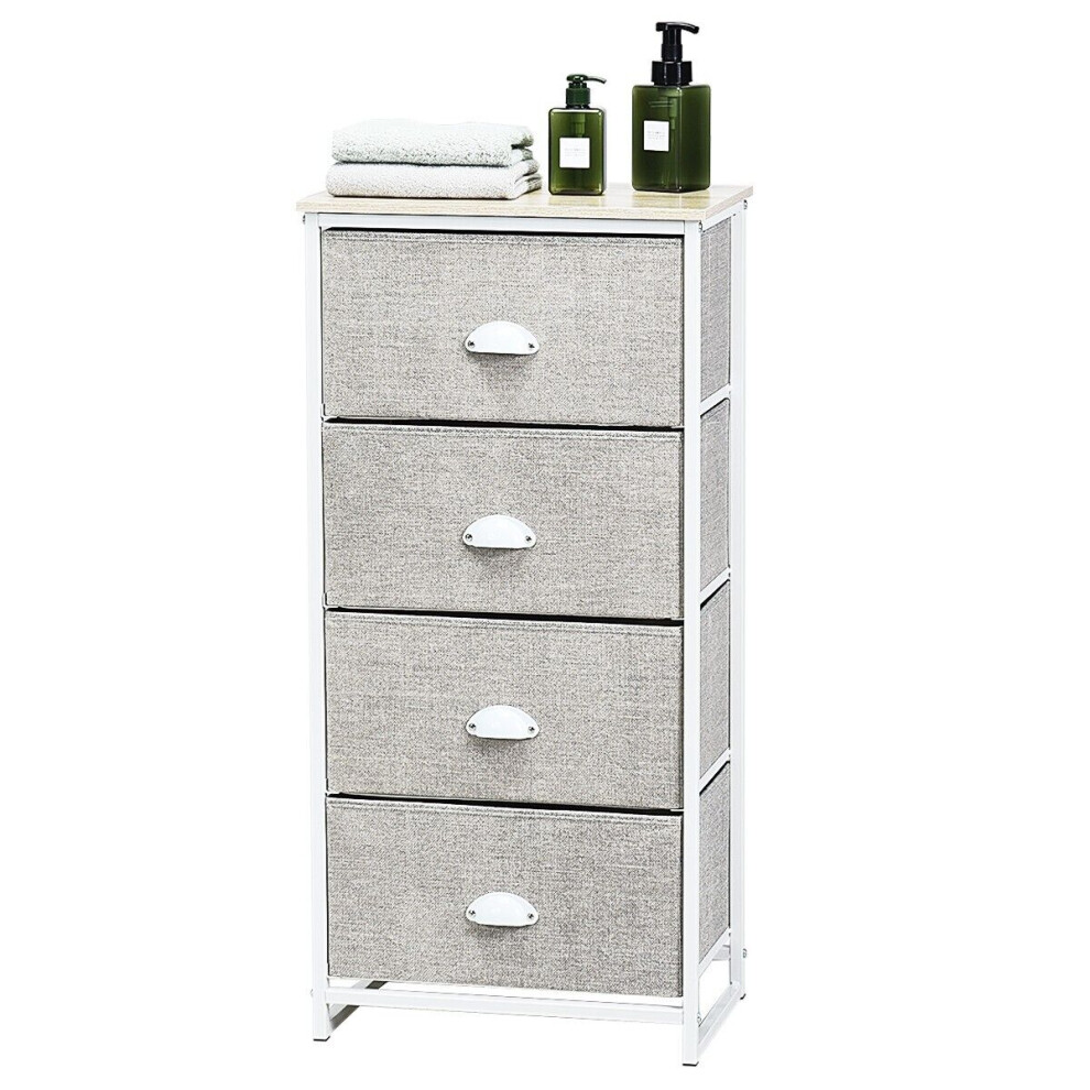 Chest Of Drawers With 4 Drawers Home Storage Organizer Unit-White