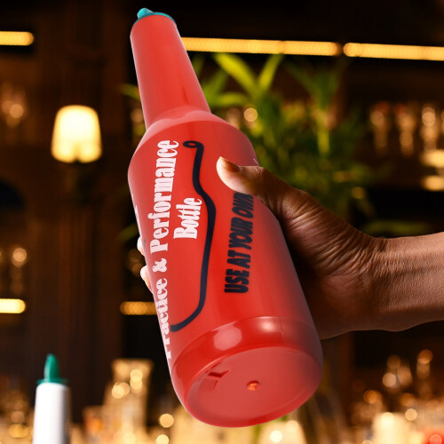 Flair Bartender Bartending Practice Bar Pub Bottle Wine Cocktail Shaker - Red 1