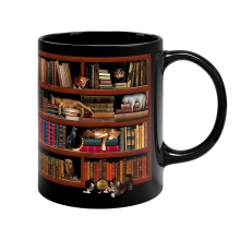 3D Bücherregal Tasse Bibliothek Bücherregal Katze Design Buch Tasse Buch Club Tasse