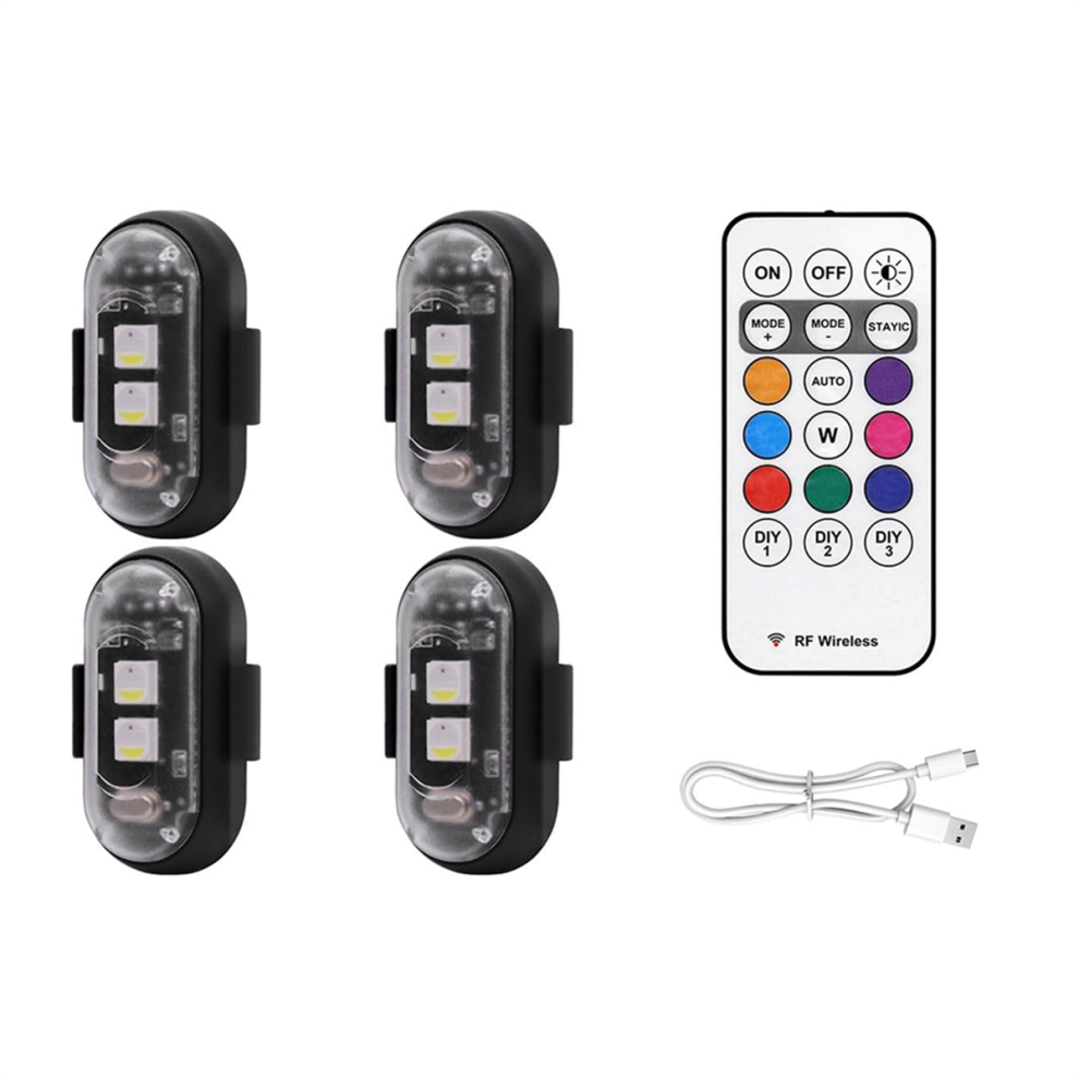 4PCS Wireless LED Strobe Lights With Remote Control