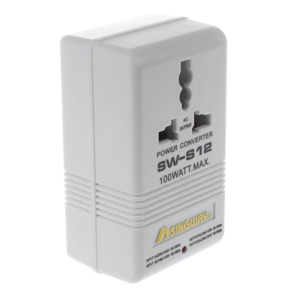 100W 110V/120V to 220V/240V Voltage Converter White