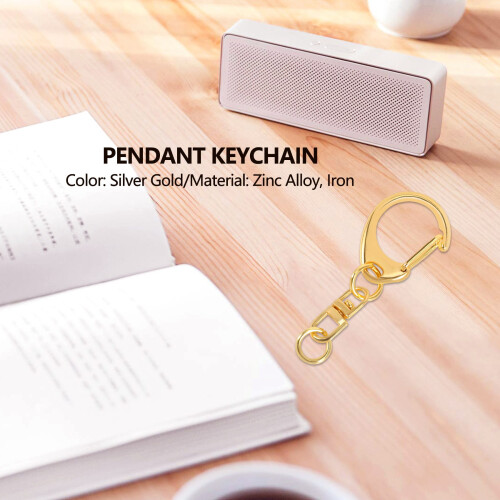 100 PC D Hook Keychain Hardware with Jump Rings, with Chain for Craft 1
