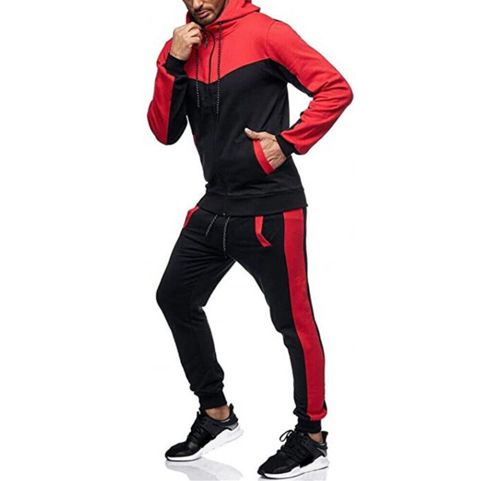 Survêtement En Polaire Technique Pour Hommes Ensemble De Jogging Veste À R-Rouge-XL