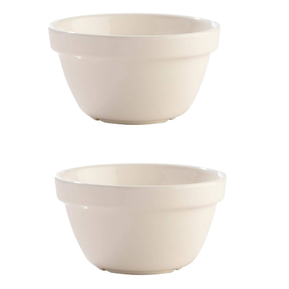 2x Mason Cash Off White Pudding Basin Baking Mixing Bowl 17cm 1 Litre