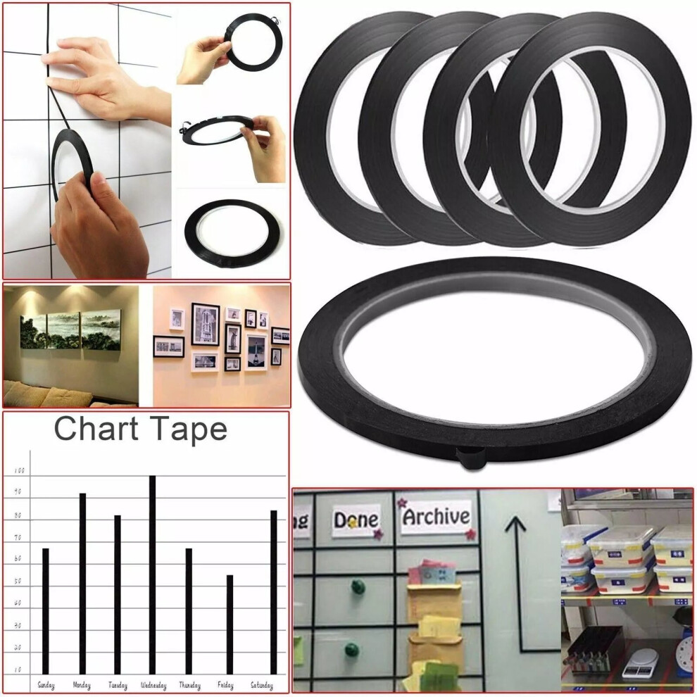 Self-Adhesive Marking Tape Gridding Tape Non-Magnetic Fine 3mm Black